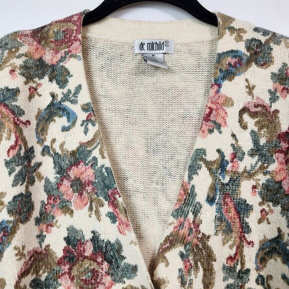 De Rotchild Sweater Womens‎ M VTG Silk Blend Cottagecore Fairycore Shoulder Pads - Picture 2 of 15